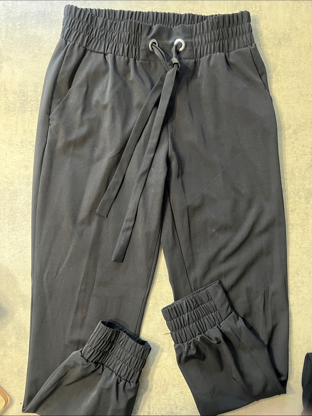 Revamped Black Drawstring Jogger Pants